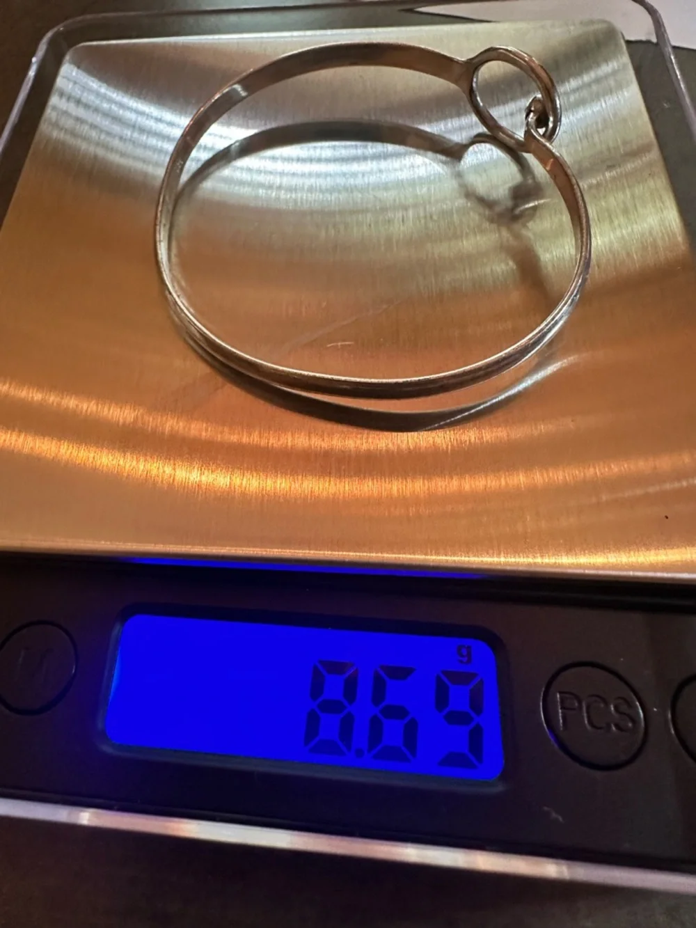 925 Sterling Silver Modern Open-Circle Cuff Bracelet